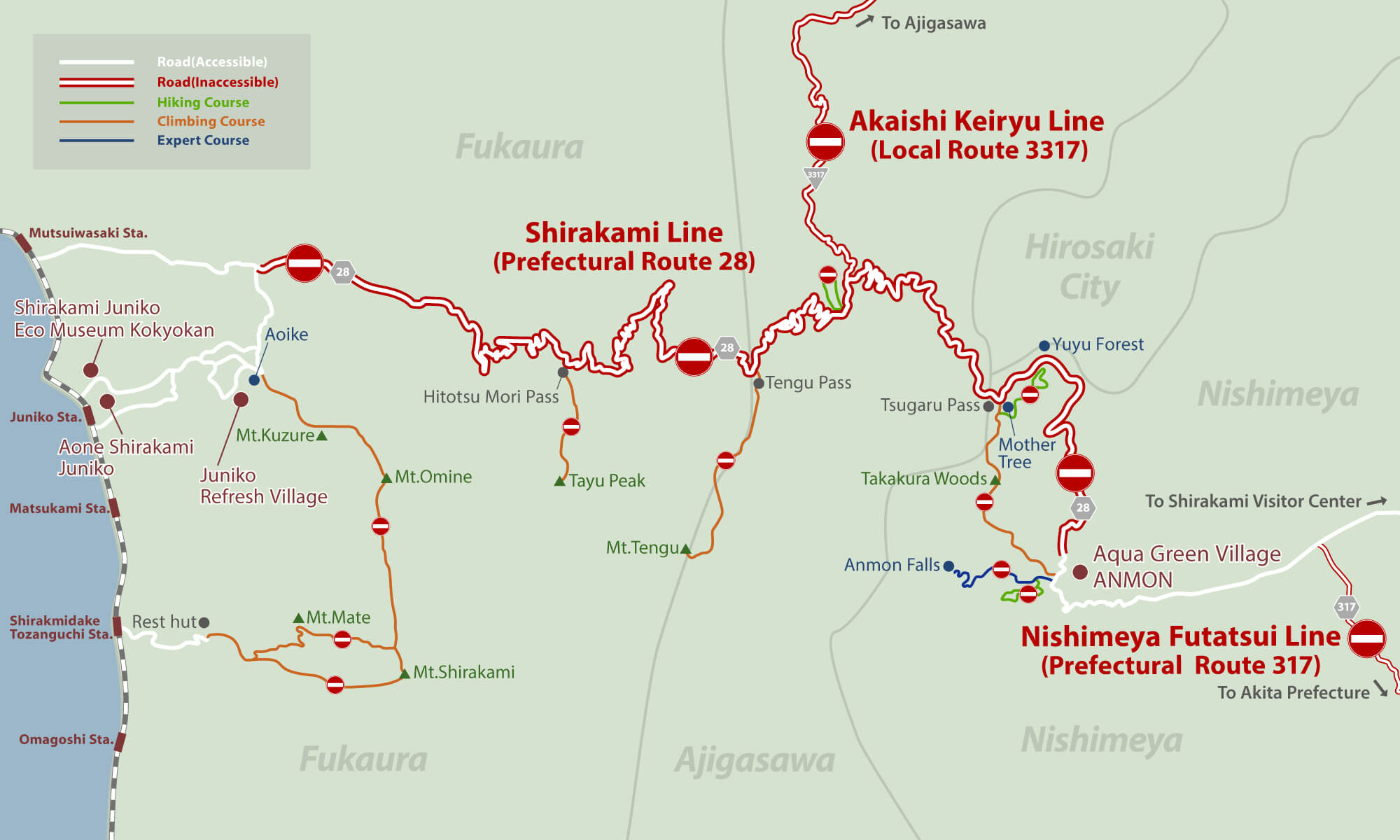 Road Information Shirakami Sanchi Road Information Shirakami Sanchi